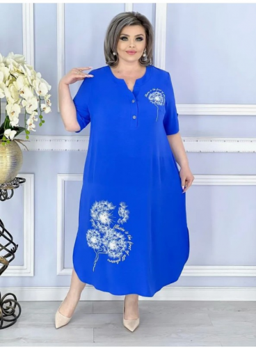 Платье "Одуванчик" (2550) электрик (Киргизия, разные фабрики) — размеры 66, 68, 70