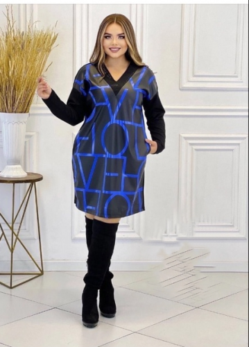 Платье-туника "Шик" ( электрик) (Киргизия, разные фабрики) — размеры 60, 62, 64