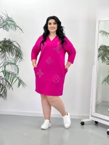 Платье-туника "Фуксия" (Киргизия, разные фабрики) — размеры 58, 60, 62
