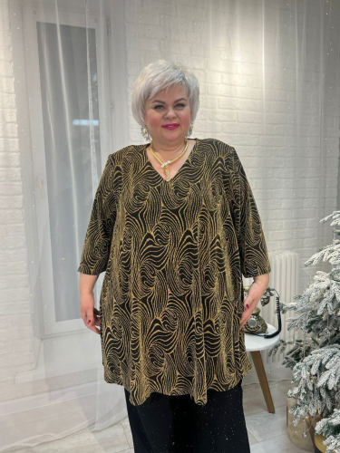 Туника "Камелия золото" (Маричи, Москва) — размеры 64, 68